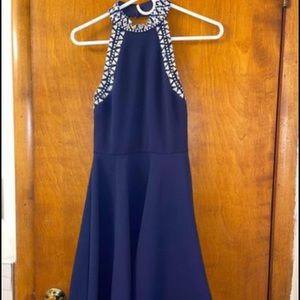 navy blue homecoming dress, only worn once, very comfortable and stretchy